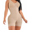 Thick Mesh Crotch Zipper One-Piece Shapewear