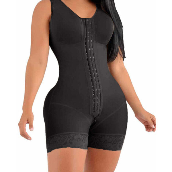 Thick Mesh Crotch Zipper One-Piece Shapewear