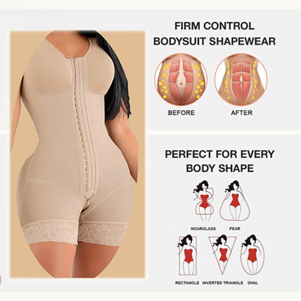 Thick Mesh Crotch Zipper One-Piece Shapewear